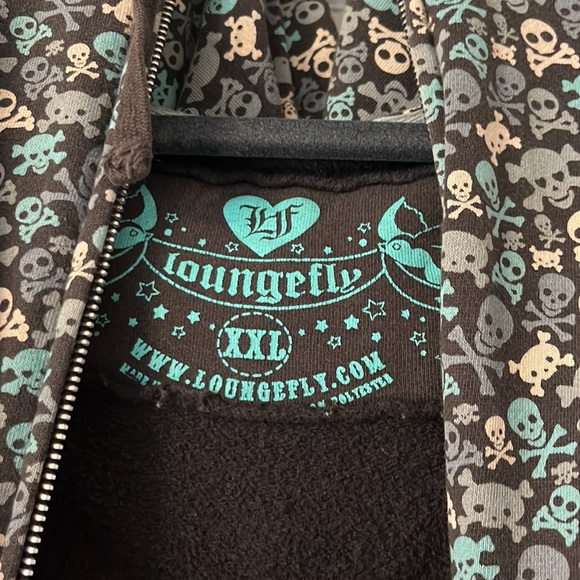 Vintage Loungefly cute skull zip up hoodie - Picture 3 of 3